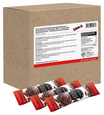 Obrázek produktu pro Van Oordt VarieJantjes Hagelslag Puur Stick 70 x 10 g – čokoládové posypy, 700 g