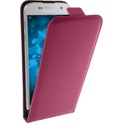 Produktbild von PhoneNatic Kunst-Lederhülle kompatibel mit Samsung Galaxy S7 - Flip-Case pink + 2 Schutzfolien