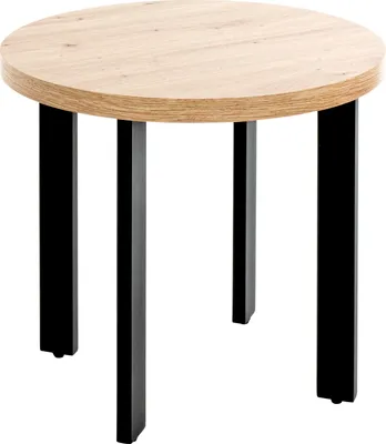 Produktbild von HAKU Beistelltisch Couchtisch Eiche hell, schwarz - MDF, Metall, B/H/T: 50x46x50 cm