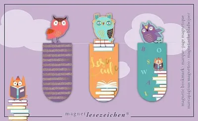 Produktbild von Magnetlesezeichen Lustige Leseeulen