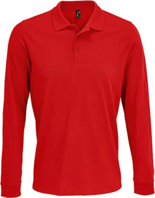 Produktbild von SOLs 03983 | Uni Long Sleeve PolyBaumwolle Polo Shirt XS bis 5XL - Farbe: Red - Größe: 5XL