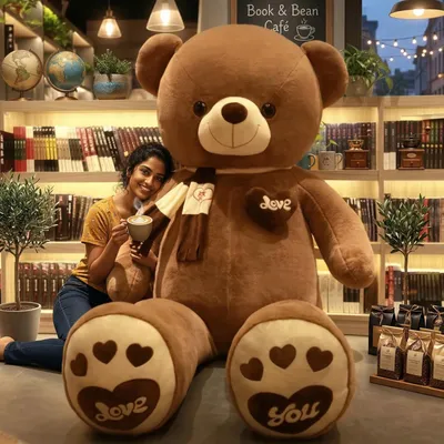 Produktbild von Teddybär XXL 180cm Braun – Großer Kuschelteddy, Riesen Teddybär Flauschig & Kuschelig, Plüschtier XXL, Stofftier Groß, Geschenk für Geburtstag, Valent