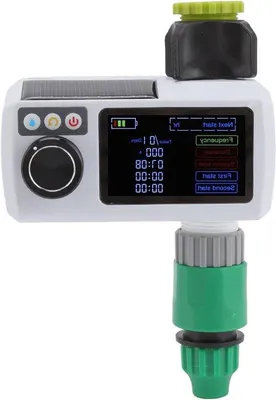 Immagine prodotto di Timer solari programmabili per l'irrigazione con funzione di ritardo in caso di pioggia - Timer automatico per l'irrigazione per tubi da giardino e sistemi di irrigazione del prato