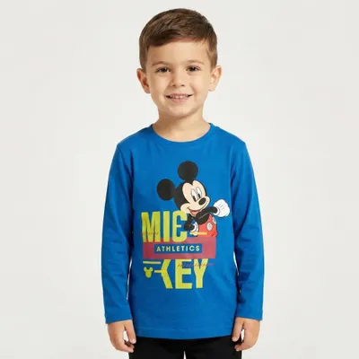 Produktbild von Disney Mickey Maus Langarm T-Shirt – Blau / 98