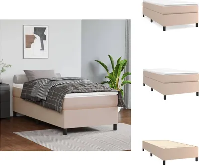 Obrázok produktu pre vidaXL Box spring bed cappuccino-brown 90x190 cm Imitácia kože - Postele a rámy postelí