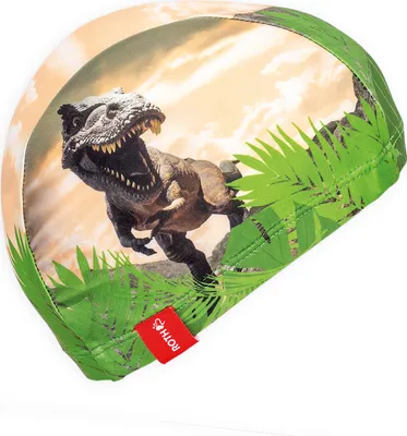 Produktbild von Kinder-Badekappe, 21x19 cm, 82% Polyester, 18% Elasthan, Tyrannosaurus
