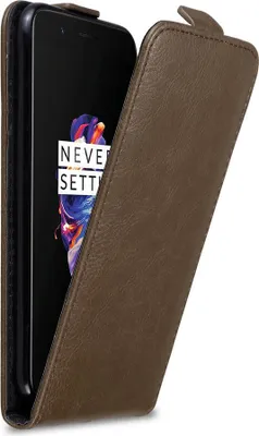 Obrázek produktu pro Cadorabo pouzdro pro OnePlus 5 Protective Cover in Brown Flip Case Obal na mobilní telefon
