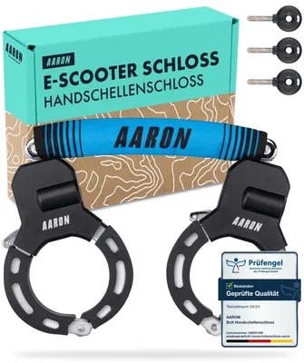 Produktbild von AARON Bolt Handschellenschloss E-Scooter Fahrrad Hochsicherheit Schloss Blau
