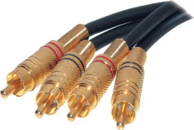 Produktbild von S/CONN maximum connectivity Cinch Audio-Kabel-2 Metallcinchstecker auf 2 Metallcinchstecker, vergoldet, 10,0m (40230)