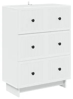 Zdjęcie produktu dla Komoda z szufladami vidaXL, biała, 66 x 34,5 x 90 cm, materiały drewnopochodne