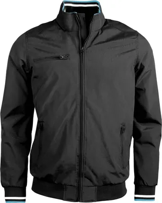 Produktbild von Kariban Herren Blouson Jacke Sweat Hooded Bomberjacke Kapuze, Größe:XL, Farbe:Black/White/Blue
