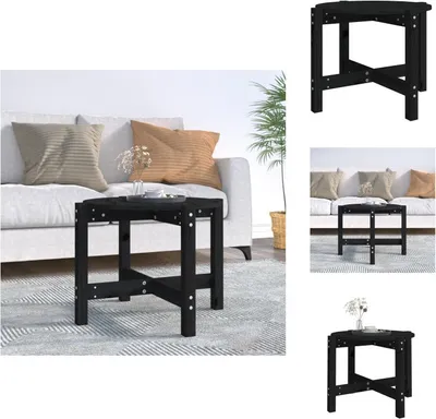 Produktbild von vidaXL Couchtisch Schwarz Ø 62,5x45 cm Massivholz Kiefer -  Couchtische