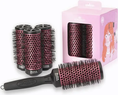 Produktbild von Olivia Garden Multibrush Curlers Kit - 4 Aufsätze & 1 abnehmbarer Griff - Größe 45 - Perfekt für Locken und Volumen