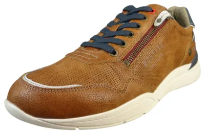 Produktbild von Mustang Herren Sneaker Schnürschuh elegant mit Reißverschluss zeitlos 4138-309, Größe:42 EU, Farbe:Braun