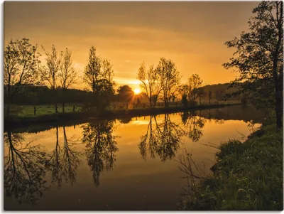 Produktbild von ARTland Leinwandbild goldener Morgen Größe: 80x60 cm