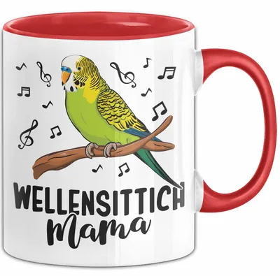 Produktbild von Wellensittich-Liebhaber Tasse Geschenk Lustiger Spruch Wellensittich Mama (Rot)