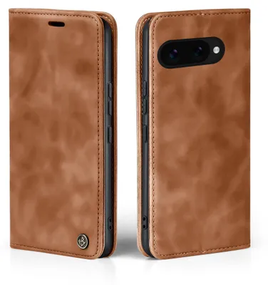 Produktbild von Handy Hülle für Google Pixel 9a Klapphülle Bookcase Flip Cover Handy Tasche Etui Farbe: Hellbraun