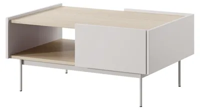 Image de Table basse Color L-97, table de salon 97 x 65 x 45 cm, sans poignées, chêne cachemire, collection Linea