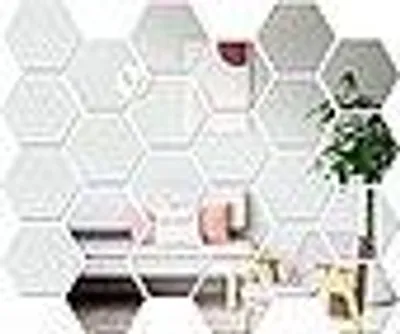 Produktbild von 24 Stück Sechseckiger Spiegel Wandaufkleber 3D Sechseck Acryl