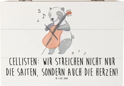 Produktbild von Mr. & Mrs. Panda Box Cello Herz 22 x 15 cm - Weiß - Geschenk, Orchester, Instrument lernen, Musikinstrument, Klassische Musik, Saiteninstrument, fotokiste, Geschenkbox