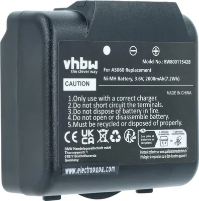 Produktbild von vhbw Akku Ersatz für IMET AS060, AS083 für Industrie-Funkfernsteuerung Fernbedienung (2000 mAh, 3,6 V, NiMH) - Schwarz