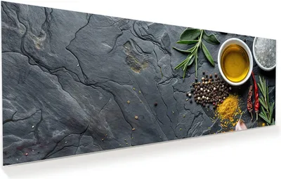 Produktbild von Glasbild 150x60cm in XXL für Wohnzimmer, Schlafzimmer Motiv Küche Zutaten