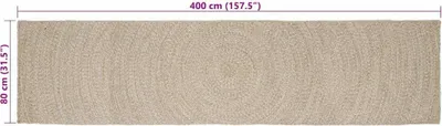 Immagine prodotto di Tappeti a zona vidaXL Naturale e bianco 80 x 400 cm Juta