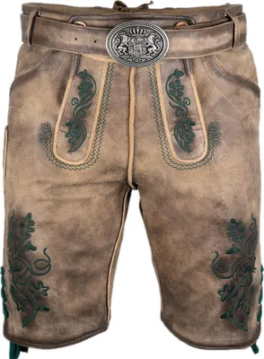 Produktbild von Lederhose kurz Utz sand grün nappato 50