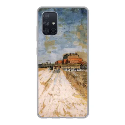 Produktbild von MuchoWow® Handyhülle Schutzhülle Hülle für Samsung Galaxy A51 Straße entlang der Stadtmauern von Paris - Vincent van Gogh Silikon Softcase Handy Hülle - Schutzabdeckung