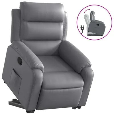 Produktbild von vidaXL Relaxsessel mit Aufstehhilfe Grau Kunstleder