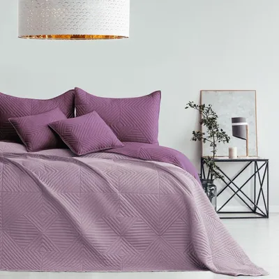 Produktbild von Bettüberwürf Tagesdecke zweiseitig Ultrasonic Steppung  260 x 280 cm - violett-flieder