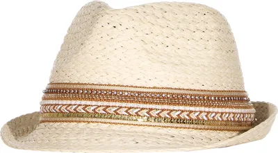 Produktbild von Trilby Hut mit Strasssteinen, luftig, wasserunempfindlich, Rand 3,5 cm, Höhe 12 cm