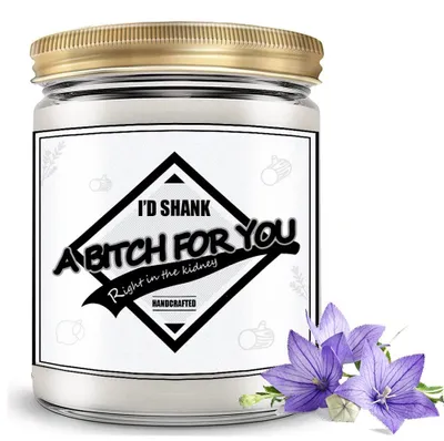 Sojawachs-Kerze mit Spruch, 200 g, Wild Bluebell, Geschenk für Freundin