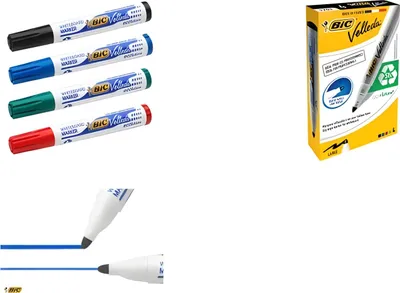 Image de Marqueur pour tableaux blancs BIC Velleda 1701 ECOlutions, étui de 4 pièces