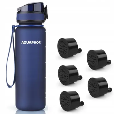 Obrázek produktu pro Filtrační láhev Aquaphor City 500 ml + 5 filtrů, tmavě modrá