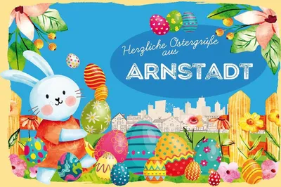 Produktbild von vianmo Holzschild 12x18 cm Ostergrüße ARNSTADT