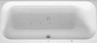 Produktbild von Duravit Happy D.2 Whirlwanne, Einbauversion, 1 Rückenschräge rechts, Gestell, Ab- und Überlaufgarnitur, Air-System, 1600x700mm, 760309000AS0000