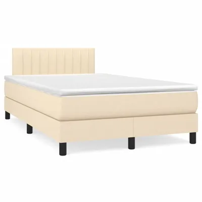 Immagine prodotto di vidaXL Letto a molle con materasso crema 120x200 cm in tessuto
