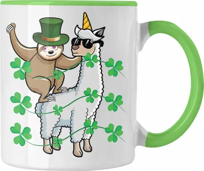 Produktbild von Trendation - Faultier Llama Tasse Grafik Geschenk Lustig (Grün)