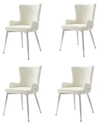 Image de Chaises de salle à manger - Chaises en velours - Chaises design - Pieds en métal - Lot de 4 - Confortables