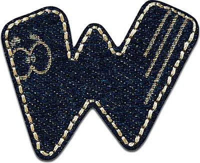 Produktbild von Buchstabe W 4 x 3.1 cm: Alphabet Buchstabe Einzeln Auswählbar - Aufnäher, Bügelbild, Aufbügler, Applikationen, Patches, Flicken, Zum Aufbügeln