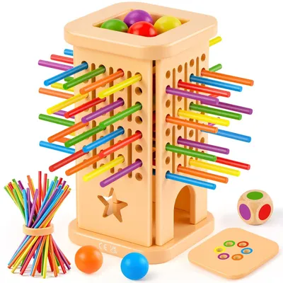 Produktbild von Montessori Brettspiel Holzspiel - Spielzeug ab 3 Jahren - Lernspiel aus Holz - Für Kinder von 3 bis 6 Jahren