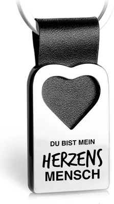 Produktbild von FABACH Herz Schlüsselanhänger mit Gravur aus Leder - Geschenk Anhänger für Partner, Beste Freundin, Bester Freund - Herzensmensch