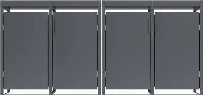 Produktbild von Mülltonnenbox 264 x 124 x 80 cm Metall Anthrazit