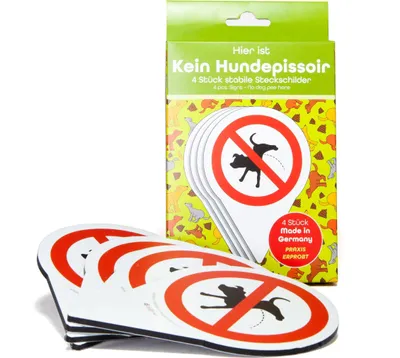 Produktbild von AllesKlaro®- 4 Stk. Set - Kein Hunde Pinkeln - Schilder - 4 mm Alu Verbundplatte