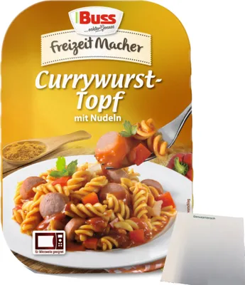Produktbild von Buss Freizeitmacher Currywursttopf mit Nudeln und Paprika (300g Packung) + usy Block