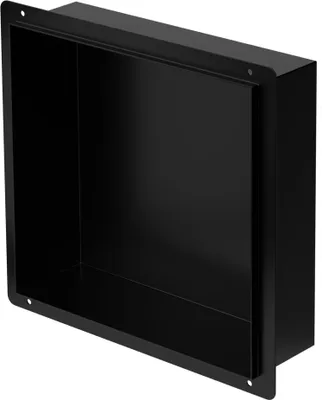 Produktbild von LuxeBath Wandnische aus Edelstahl, 30x30x10 cm, Schwarz, Randlos, Befliesbare Nische für Badutensilien, Duschablage, Duschregal