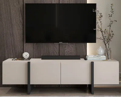 Produktbild von TV-Schrank Boho TV-Schrank Kenzo Viertürig Boho Style Lindner Möbel 180cm x 50cm x 45cm Farbe: Kaschmir matt