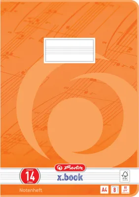 Produktbild von 10 Herlitz Notenhefte / A4 / 8 Blatt / Lineatur 14