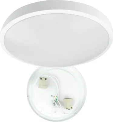 Productafbeelding van LED plafondlamp, rond, wit, opbouwmodel, 2 x E27, 30 cm. Geschikt voor wand- of plafondmontage